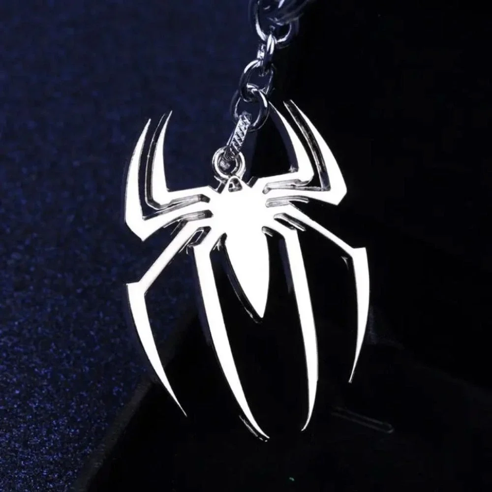 Marvel Spider-Man Keychain Unisex Silver Metal Spider Pendant Gift Superhero New